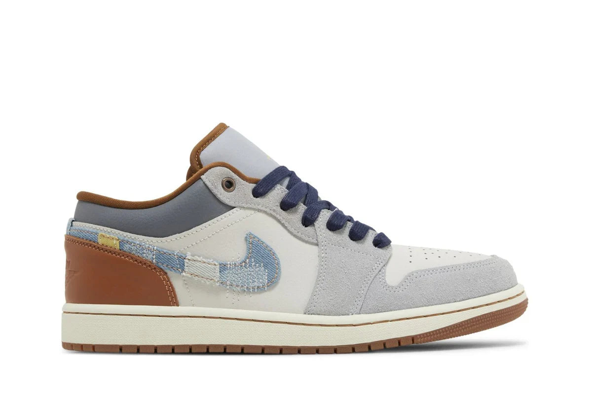 Air Jordan 1 Low SE Repaired Denim Swoosh Azul